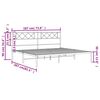 vidaXL Bedframe met hoofdbord metaal wit 180x200 cm