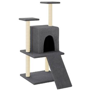 vidaXL Kattenmeubel met sisal krabpalen 110 cm donkergrijs