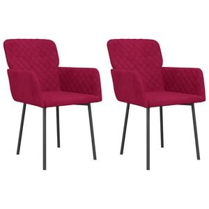 vidaXL Eetkamerstoelen 2 st fluweel wijnrood