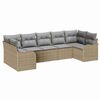 vidaXL Tuin Sofa Set 7 st beige en lichtgrijs Poly riet