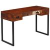 vidaXL Bureau 117x50x76 cm massief acaciahout en echt leer