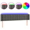 vidaXL Hoofdbord LED 163x16x78/88 cm fluweel donkergrijs