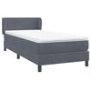 vidaXL Boxspring met matras fluweel donkergrijs 90x210 cm