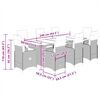 vidaXL 9-delige Bistroset met kussens poly rattan beige