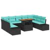 vidaXL Tuin Sofa Set 10 st Zwart Poly riet