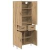 vidaXL Hoge kast met lade 2 pcs Artisan Eiken Ge&euml;ngineerd hout en glas