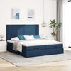 vidaXL Ottoman bed met matrassen en LED's 180x200cm stof blauw
