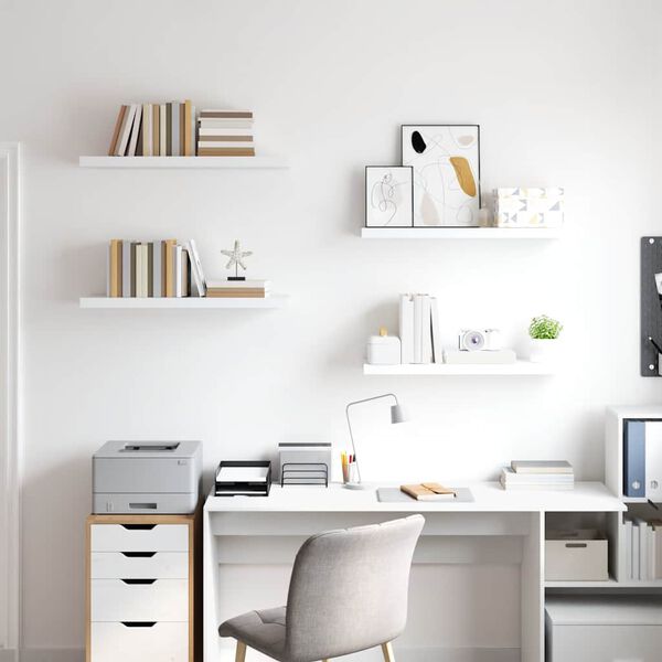 vidaXL Wandschappen zwevend 4 st 80x23,5x3,8 cm MDF wit