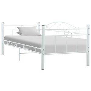 vidaXL Bedbank metaal wit 90x200 cm