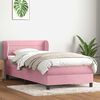vidaXL Boxspring met matras fluweel roze 100x210 cm
