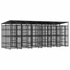 vidaXL Hondenkennel met dak 11,06 m&sup2; staal