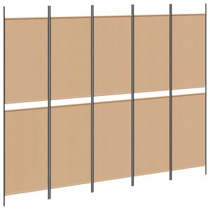 vidaXL 5-panelen kamerscherm Beige 250 x 200 cm Stof