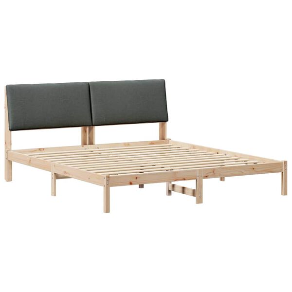 vidaXL Bedframe Bruin en donkergrijs 200 x 200 cm Massief grenenhout