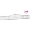 vidaXL Schanskorven 15 st gewelfd 400x50x40/60 cm gegalvaniseerd ijzer