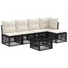 vidaXL Tuinbankenset 6 st Zwart poly rattan