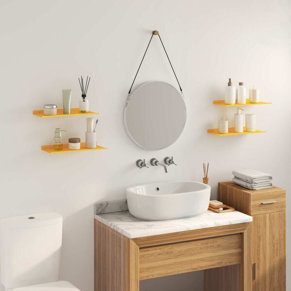 vidaXL Drijvende plank 4 pcs Mosterdgeel 40 x 18 x 2,5 cm Staal