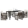 vidaXL Tuin eettafelset 5 pcs Bruin poly rattan