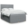 vidaXL Boxspring met matras stof lichtgrijs 160x200 cm