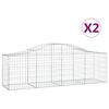 vidaXL Schanskorven 2 st gewelfd 200x50x60/80 cm gegalvaniseerd ijzer