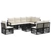 vidaXL Tuinbankenset 9 pcs Zwart poly rattan