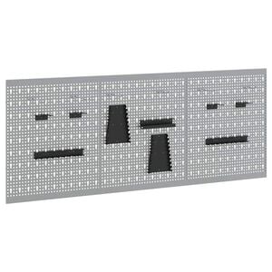 vidaXL Gereedschap Wandpaneel 3 st Grijs 150 x 1 x 60 cm
