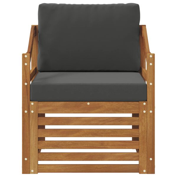 vidaXL Buiten bankenset Massief Acaciahout en Polyester Naturel