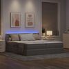 vidaXL Bed met LED-striplichten met hoofdeinde Taupe 180 x 200 cm Stof