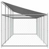 vidaXL Hondenhok met dak en deur 10x2x2 m gegalvaniseerd staal grijs