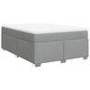 vidaXL Boxspring met matras stof lichtgrijs 140x200 cm