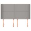 vidaXL Hoofdbord met randen 147x16x118/128 cm stof lichtgrijs