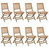vidaXL Opklapbare stoelen, 8 stuks, inclusief kussens, van massief acaciahout