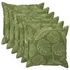 vidaXL Kussensloop 6 st HOUTEN Bladontwerp 60 x 60 cm Polyester
