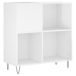 vidaXL Platenkast 84,5x38x89 cm bewerkt hout hoogglans wit