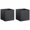 vidaXL Plantenbak 2 st Zwart 35 x 35 x 35 cm Koudgewalst staal