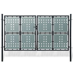 vidaXL Zwarte enkele deur schuttingpoort 300x175 cm