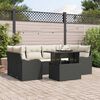 vidaXL Tuin Sofa Set met kussen met opslag 7 pcs Zwart Poly Rattan