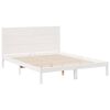 vidaXL Bedframe extra lang zonder matras massief hout wit 160x220 cm
