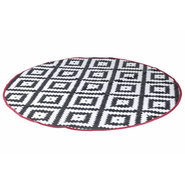 Bo-Camp Buitenkleed Chill mat Falconwood rond 2 m zwart en wit