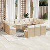 vidaXL 14-delige Loungeset met kussens poly rattan beige
