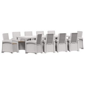 vidaXL Tuin eettafelset 11 st Wit en Taupe PP