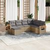 vidaXL 7-delige Loungeset met kussens poly rattan beige