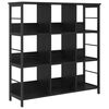 vidaXL Boekenkast 9-laags 102 x 32 x 104,5 cm Bewerkt hout Zwart Eiken