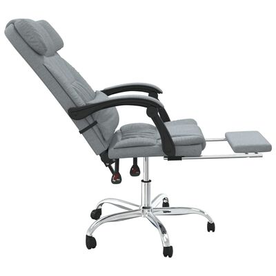 vidaXL Kantoorstoel massage verstelbaar stof lichtgrijs