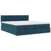 vidaXL Ottoman bed met matrassen 200x200cm fluweel donkerblauw