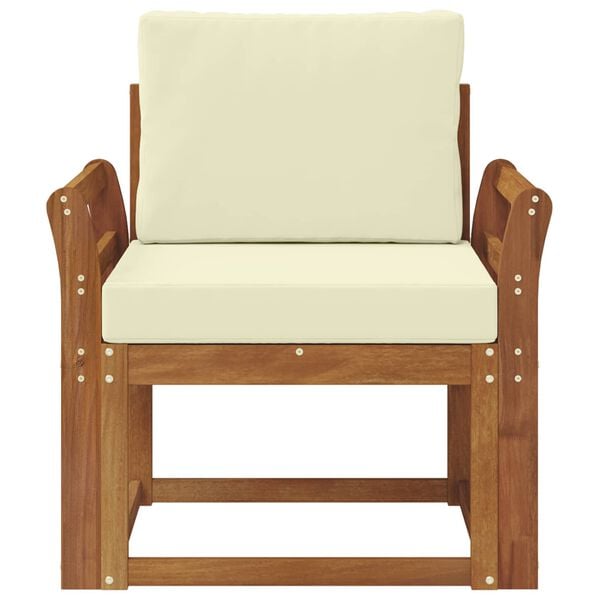 vidaXL Tuinbank Massief Acaciahout en Polyester Naturel