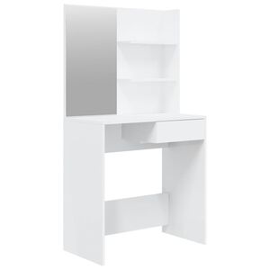 vidaXL Kaptafel met spiegel 74,5x40x141 cm hoogglans wit