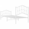vidaXL Bedframe met hoofd- en voeteneinde&nbsp;metaal wit 90x200 cm
