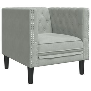 vidaXL Fauteuil Chesterfield-stijl fluweel lichtgrijs