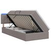 vidaXL LED Opslagbed met Matras Taupe 90 x 200 cm Stof