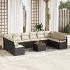 vidaXL Tuin Sofa Set 11 pcs Zwart en wit